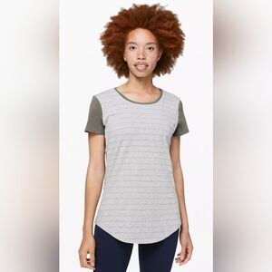 Lululemon Love Crew Tee Heathered Gray And Gray Sage